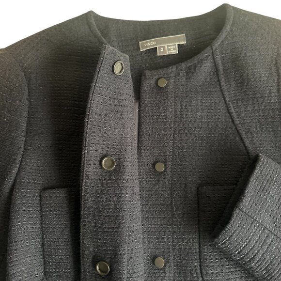 Vince round collar lined coastal blue jacket. Size 2. - Picture 7 of 16